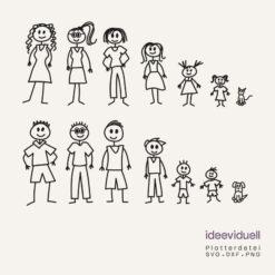 Plotterdatei Strichmännchen Familie