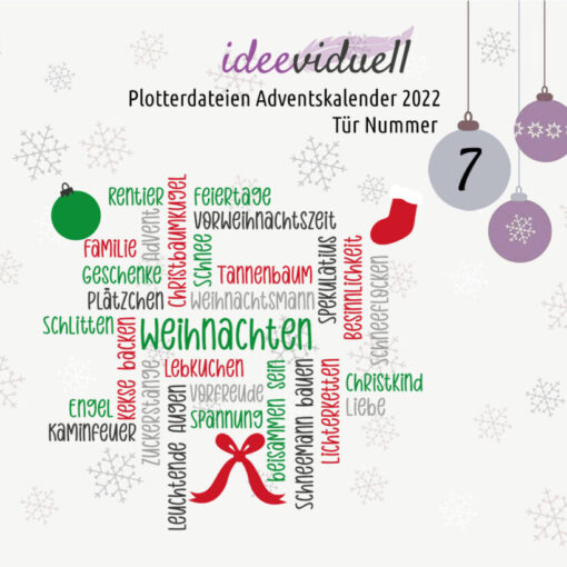 Plotterdateien Adventskalender ideeviduell Tür 7