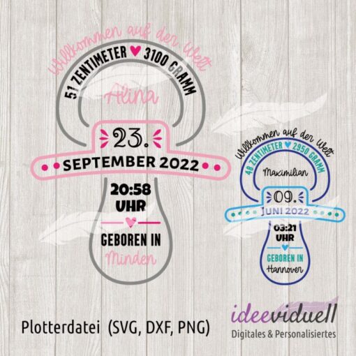 ideeviduell Plotterdatei Geburtsdaten 3