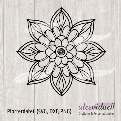 ideeviduell Plotterdatei Blumen Mandala